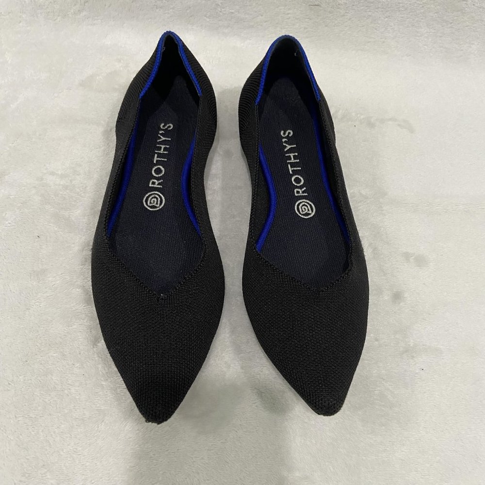 Rothy's The Point Flat - Black Solid - Sz 10